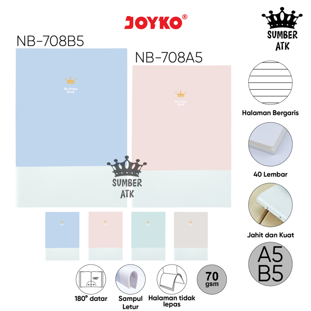 

Buku Tulis Catatan Bergaris Ruled Notebook Joyko NB-708 A5 / B5