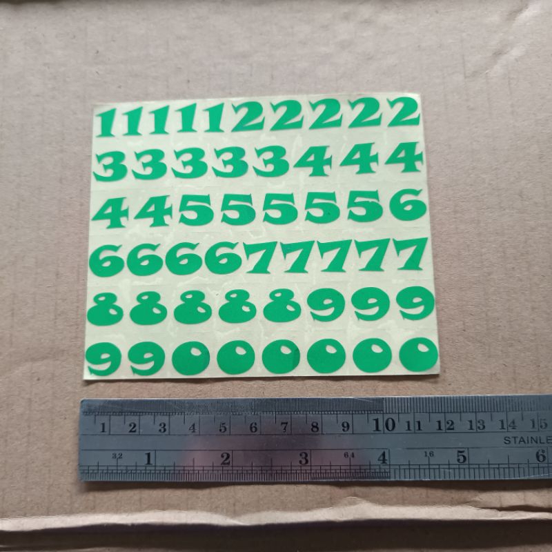 

stiker angka tidak luntur tidak pudar