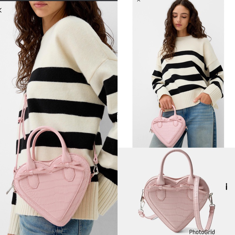 Bershka New tas pita love dengan gantungan hellowkitty & friend Free paperbag |jastip_titipoutfit