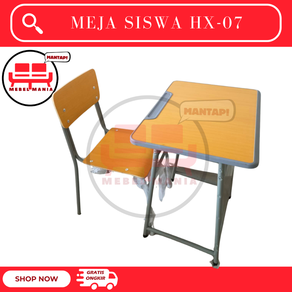 Meja Sekolah HX-07 / Meja Siswa / Meja Belajar / Bangku Sekolah / Meja Sekolah SMU /kursi sekolah / 