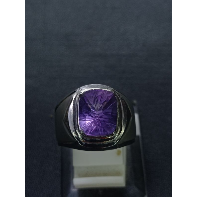 Amethyst cutting costum kotak ring monel doff