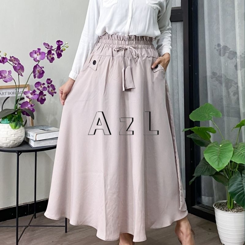 Rok Payung Bahan Wollycrepe - Rok Payung Polos Panjang - Rok Payung Lebar