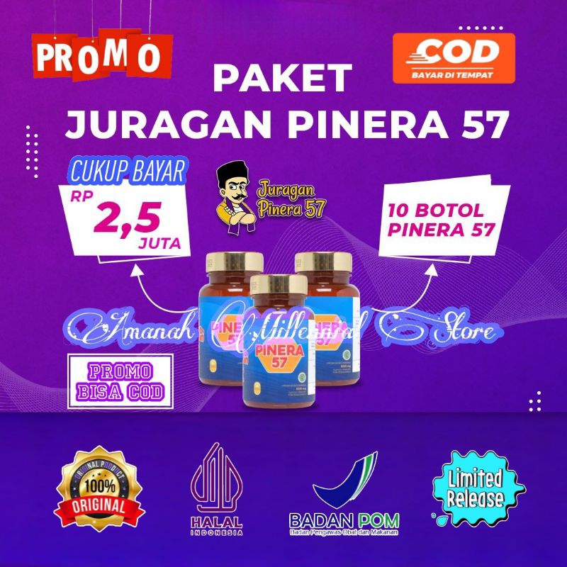 10 BOX PINERA57 ORIGINAL 100% ASLI OBAT DIABETES JANTUNG STROKE KOLESTEROL PINERA 57