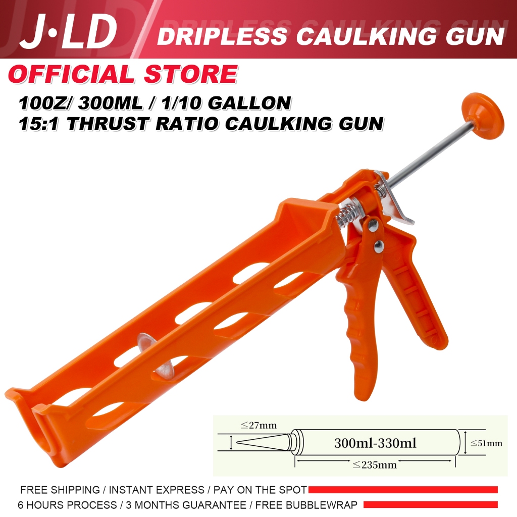 JLD Dripless Caulking Gun 15:1 Rasio Dorong  Alat Tembakan Lem Silicone PVC