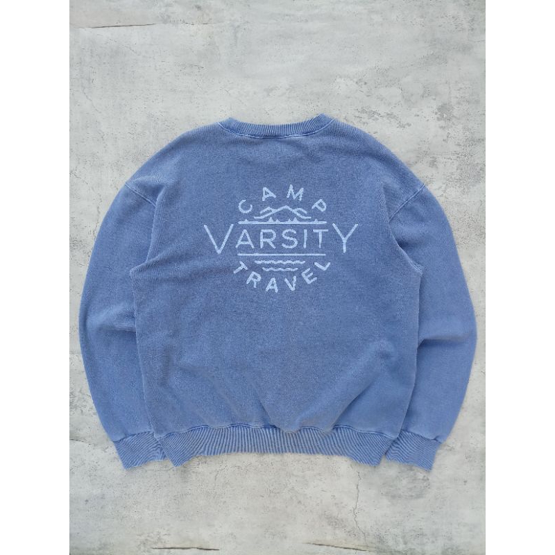 Crewneck travel camp varsity | travel clothing | crewneck gemoy oversize pria | pigment colour wash