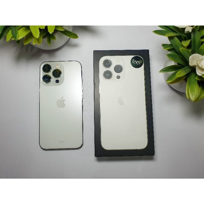 iPhone 13 Pro 128GB Silver, Resmi iBox, Mulus 99%, Fullset Ori Lengkap