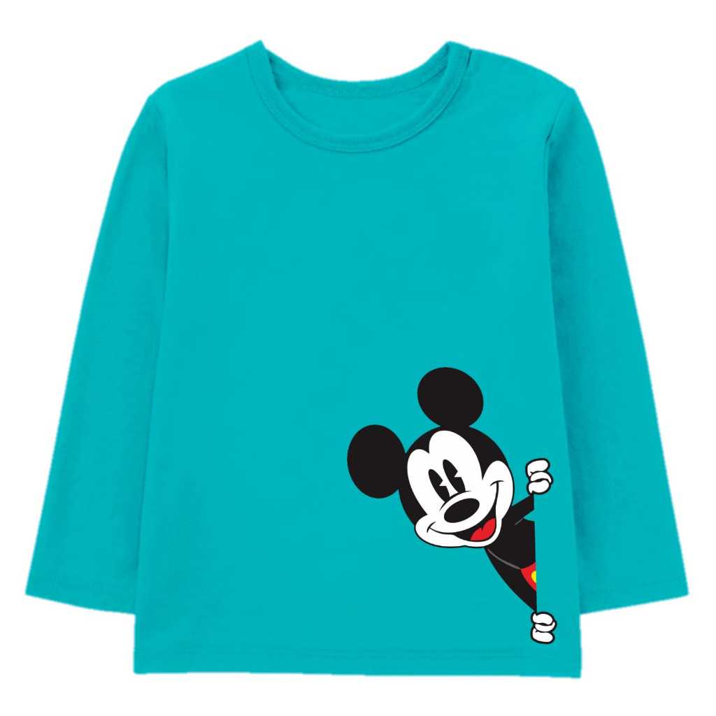 KOI - Baju Kaos Lengan Panjang Anak & Bayi Cowok Cewek MICKEY MOUSE / Atasan Kaos Bayi & Anak Cowok 