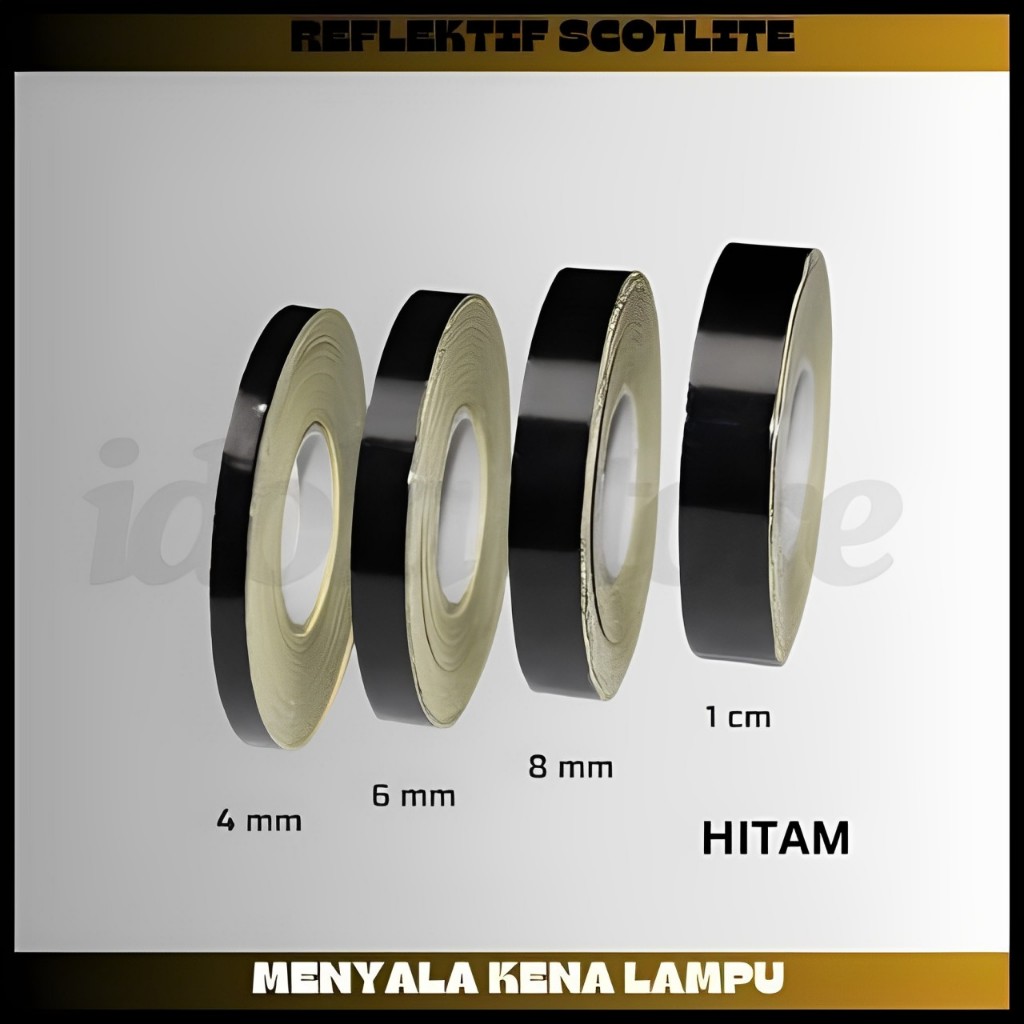 Sticker Stiker Sticker List Velg Roll Gulung Motor Mobil variasi Stiker Vlag Motor Hitam