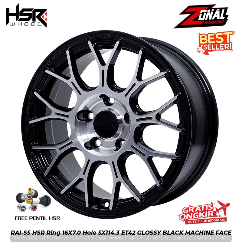 JUAL VELG MOBIL RAI-S5 HSR R16X7 H5X114,3 ET42 GBMF