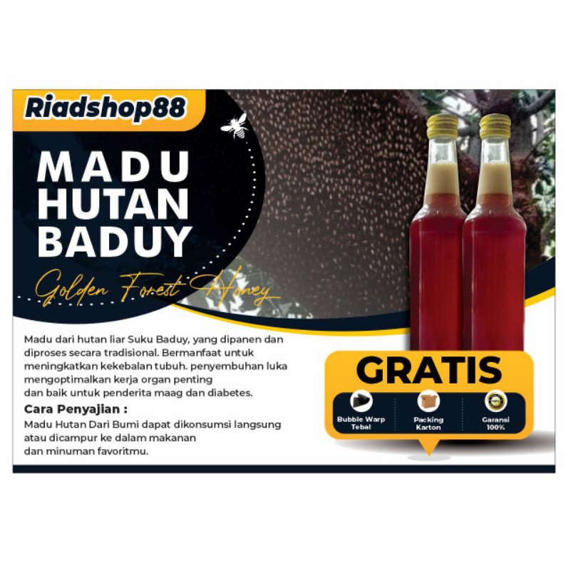 

Madu Hutan Baduy murni , Madu Lebah Liar Hutan, Madu Odeng Tanpa Campuran
