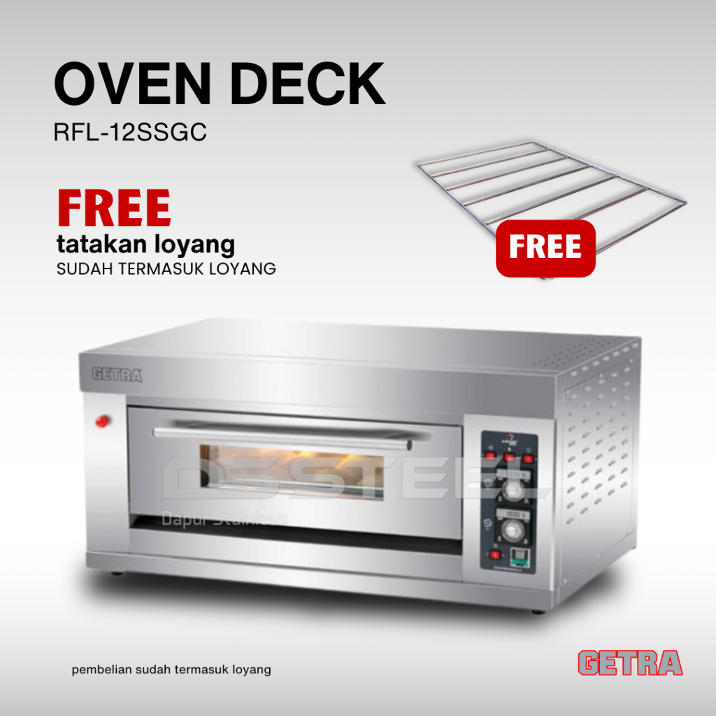 GETRA Gas Baking Oven RFL-12SSGC/RFL 12SSGC/RFL12SSGC/Oven 1 Deck 2 Loyang/Oven Roti Hemat Listrik F