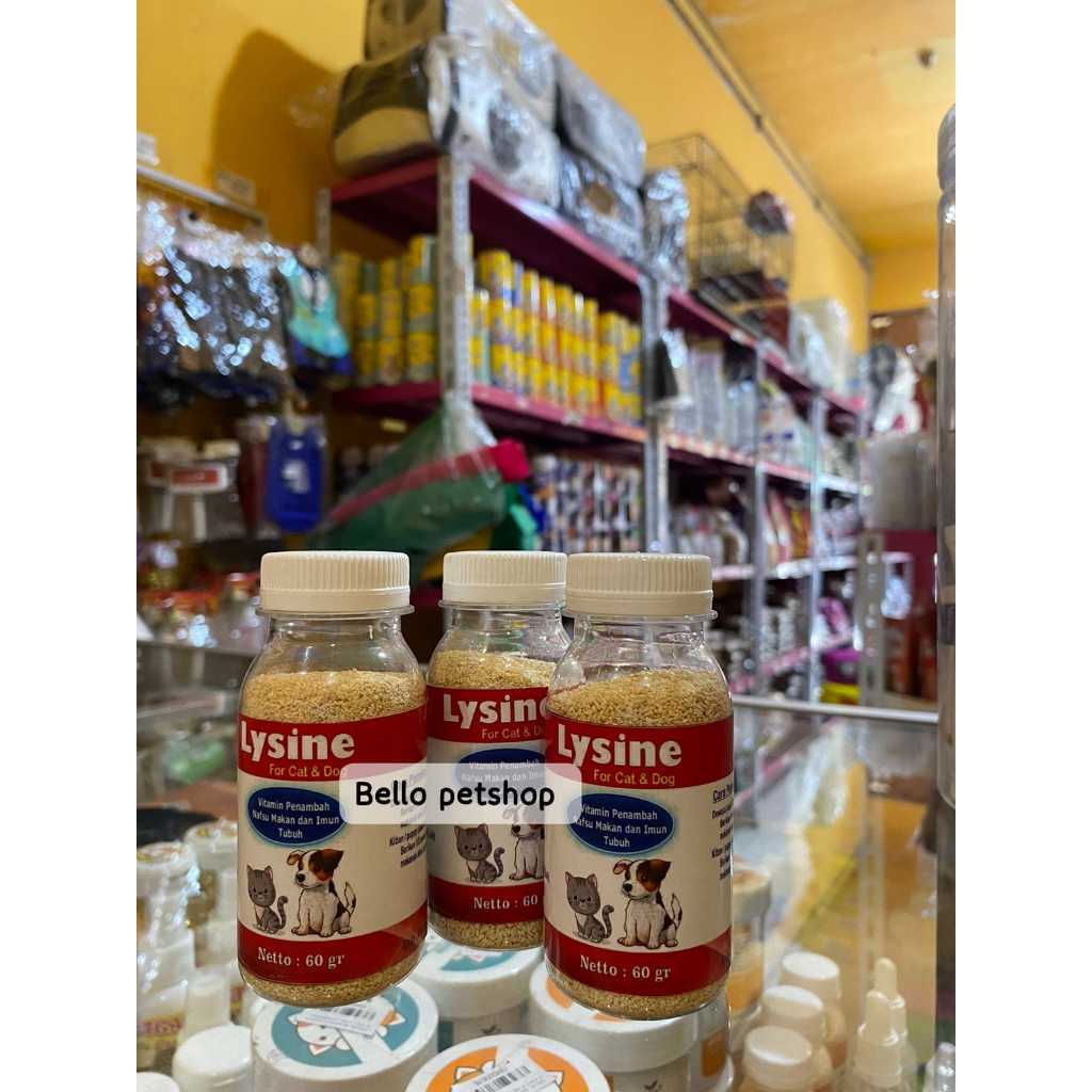 L-LYSINE / Vitamin Penggemuk Kucing Kitten Lysine Plus Vitamin Lengkap Adult Cats / l-lysine 60g