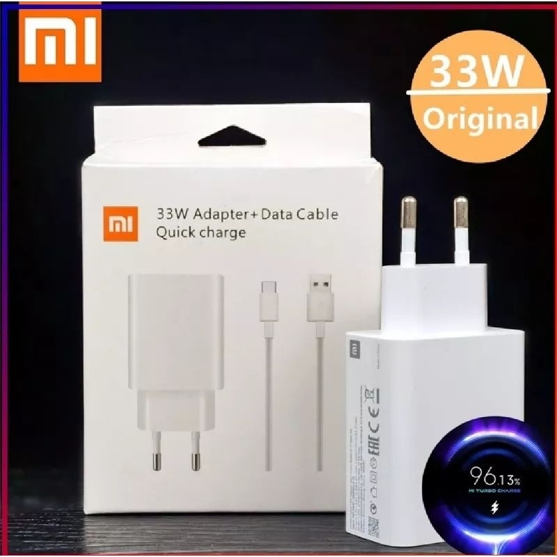 XIAOMI TURBO Charging 33W - Charger Cas HP Xiao Mi PocoPhone POCO F1 - POCO F2 PRO - POCO F3 - POCO 