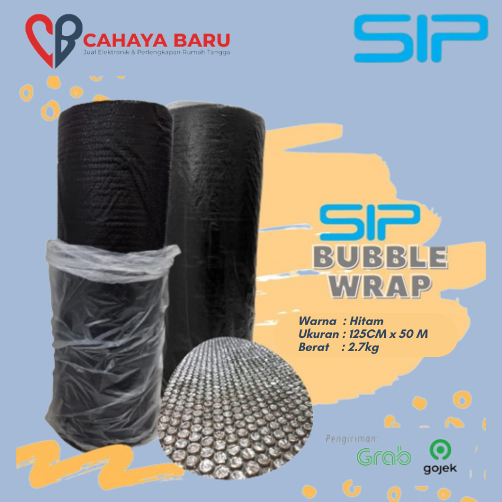 

SLM7 BUBBLE WRAP HITAM 125cm x 50M (gojek/grab)