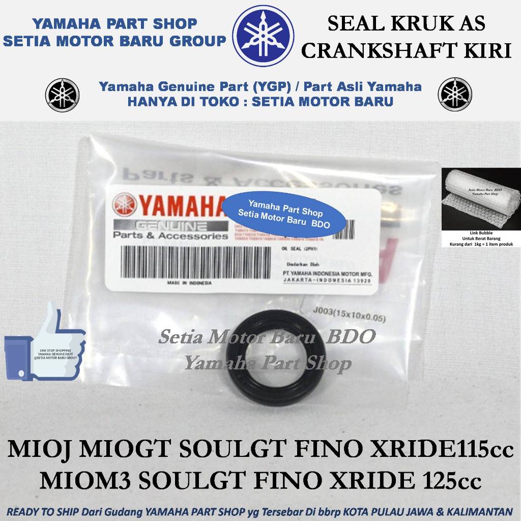 Seal Sil Kruk As Crankshaft Kiri Fino MioM3 Mio M3 MioJ SoulGT Xride Ori Asli Yamaha Bandung