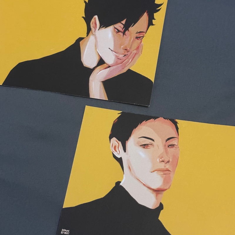 haikyuu captains artprint kuroo daichi postcard fanmerch animerch preloved