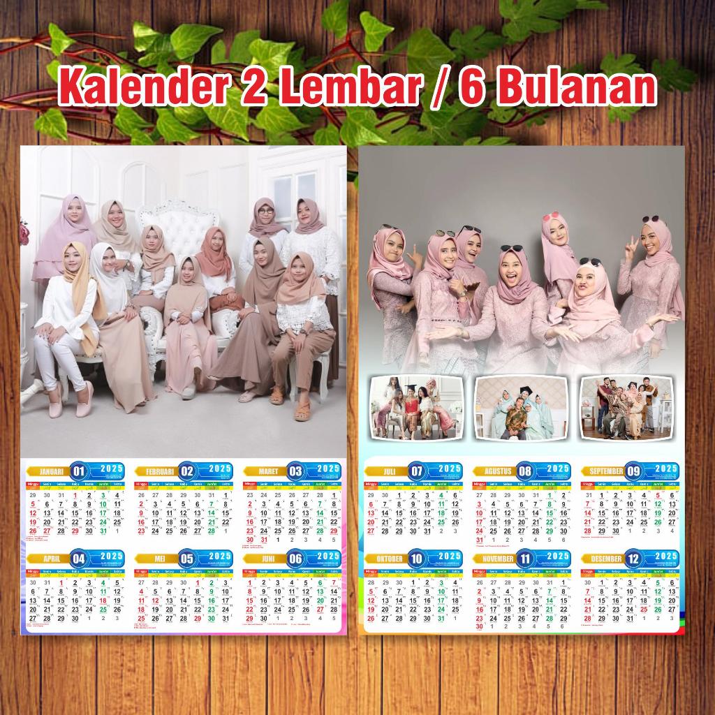 

kalender 2025 isi 2 lembar | 6 bulanan (GRATIS DESAIN)