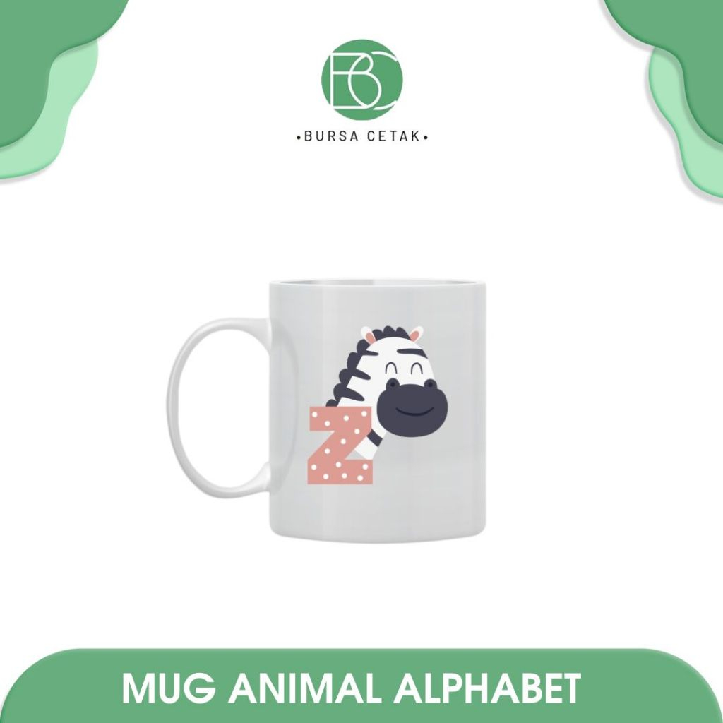BURSA CETAK - Print Mug Custom Huruf Untuk Souvenir / Cetak Gelas Tempat Minum Initial Alphabet