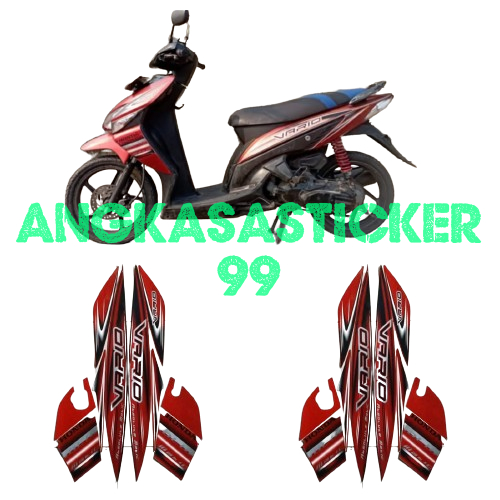 sticker striping body motor honda vario cw 110 2008 merah