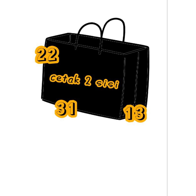 

paper bag hitam 31 x 13 x 22 tali hitam , cetak 2 sisi