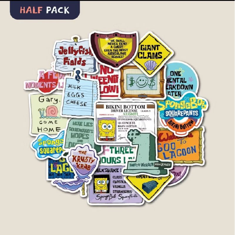 

STICKER PACK SPONGEBOB SIGN
