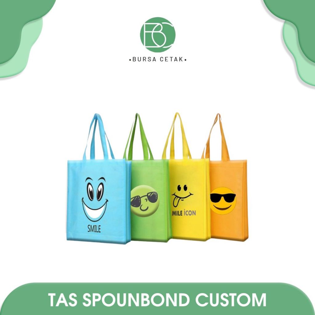 

BURSA CETAK - Print Tas Spunbond Custom Nama Logo / Cetak Goodie Bag Tali Handle Kantong Belanja Souvenir / Goodlebag Tali handle Kantng Belanja souvenir