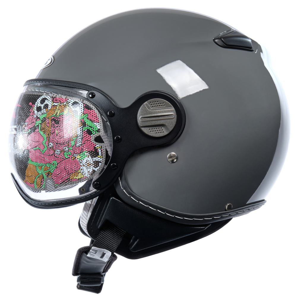 ZEUS ZS 210K GREY GLOSSY RETRO