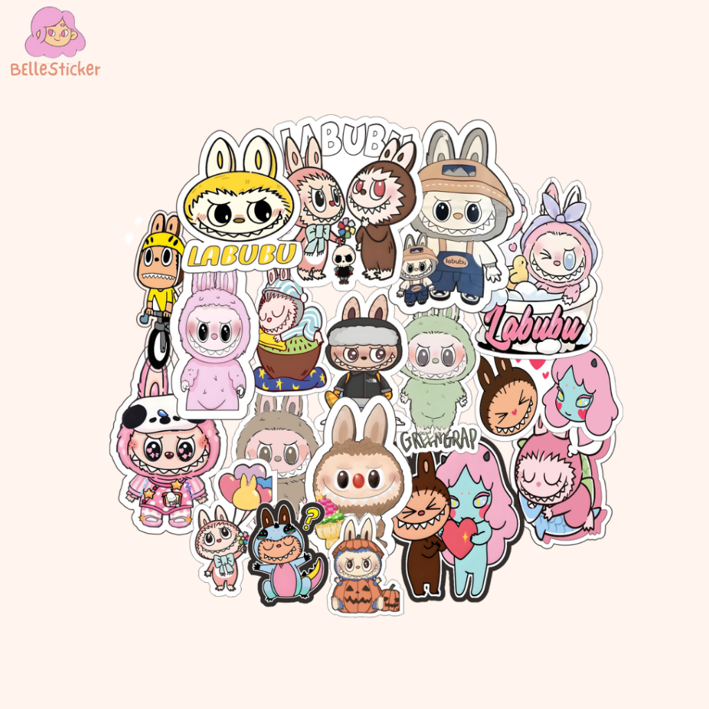 

Stiker Labubu Lucu Cute Sticker Waterproof Ecer Lucu Hiasan Laptop Tumblr Case Hp Stiker Laptop