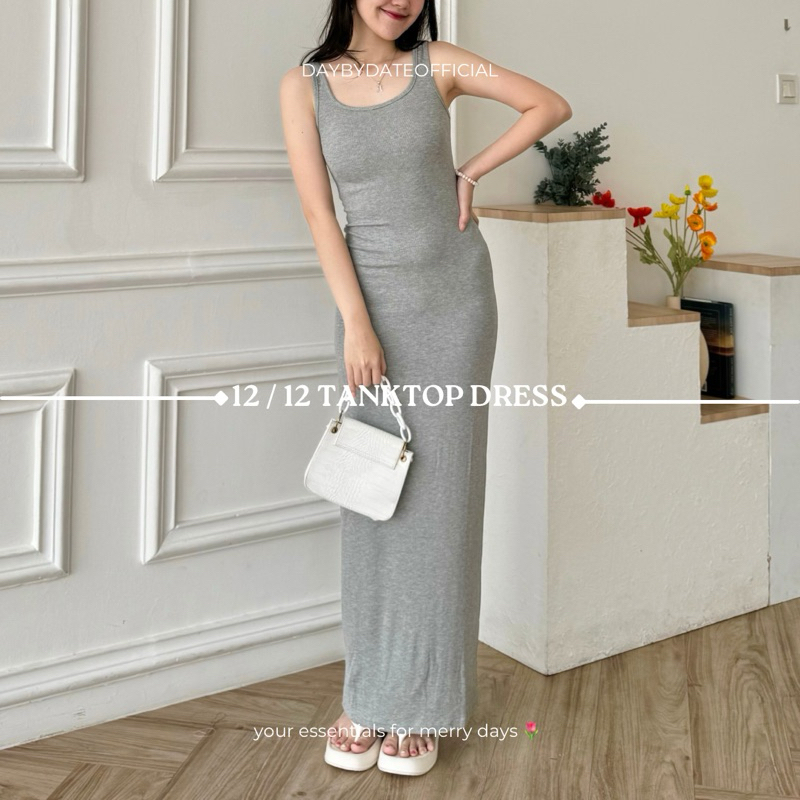 12 / 12 Tanktop Dress | Daybydate | Tanktop Dress Tanktop Dress Panjang Dress Lengan Pendek Dress Wa