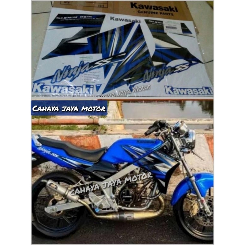 Striping Stiker Lis Kawasaki Ninja Ss Biru 2012 / 2013 Asli Original Kawasaki Full Body Set