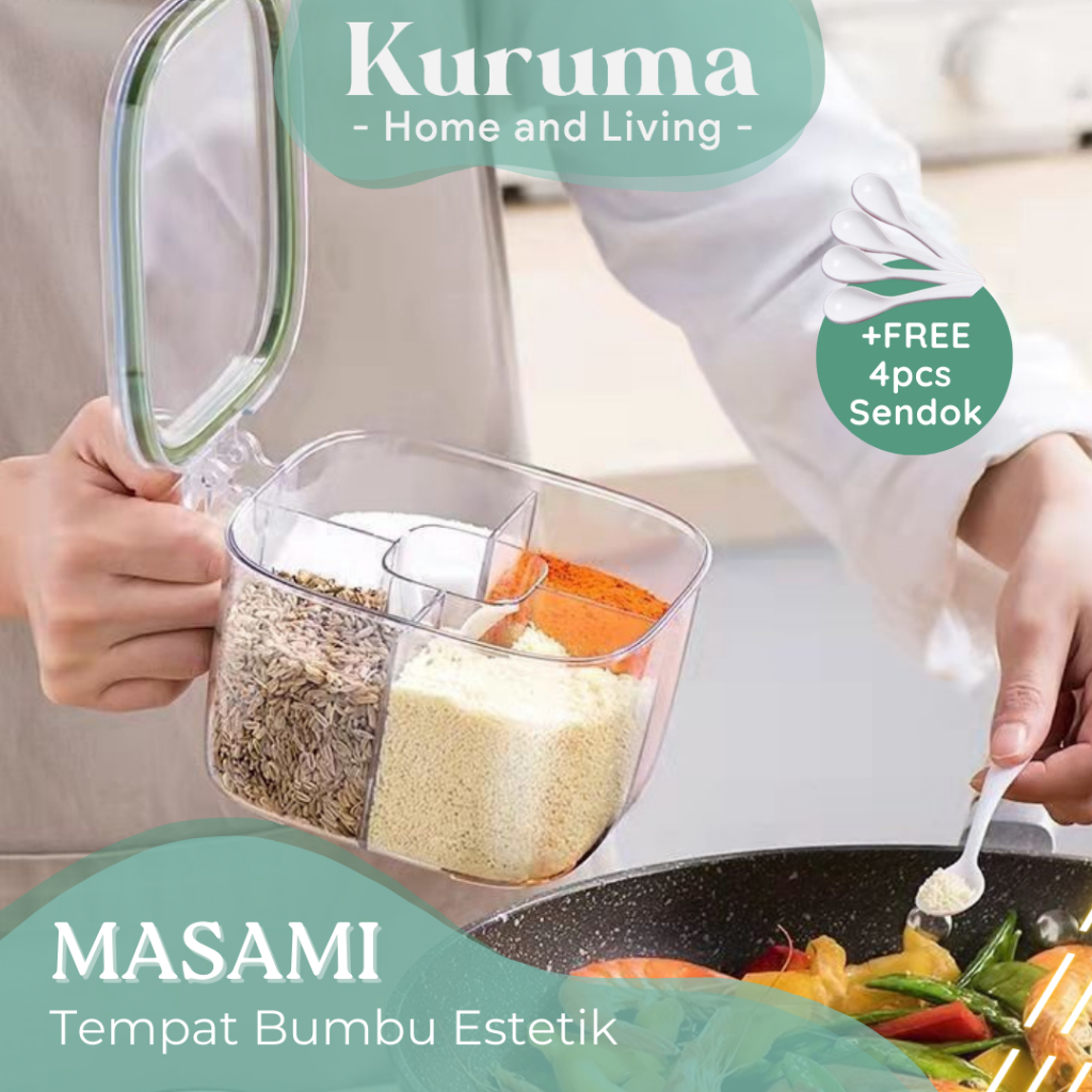 KURUMA - MASAMI Wadah Bumbu Dapur Minimalis Food Container Kue Kering Toples Cemilan Serbaguna
