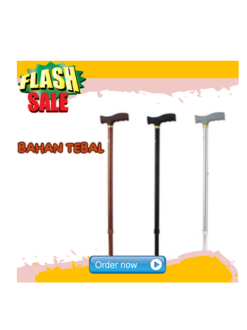 Aurabaik Tongkat Orang Tua Lipat Kaki 1 Tongkat Jalan Lansia Manula Stroke Patah Kaki Tongkat Lipat