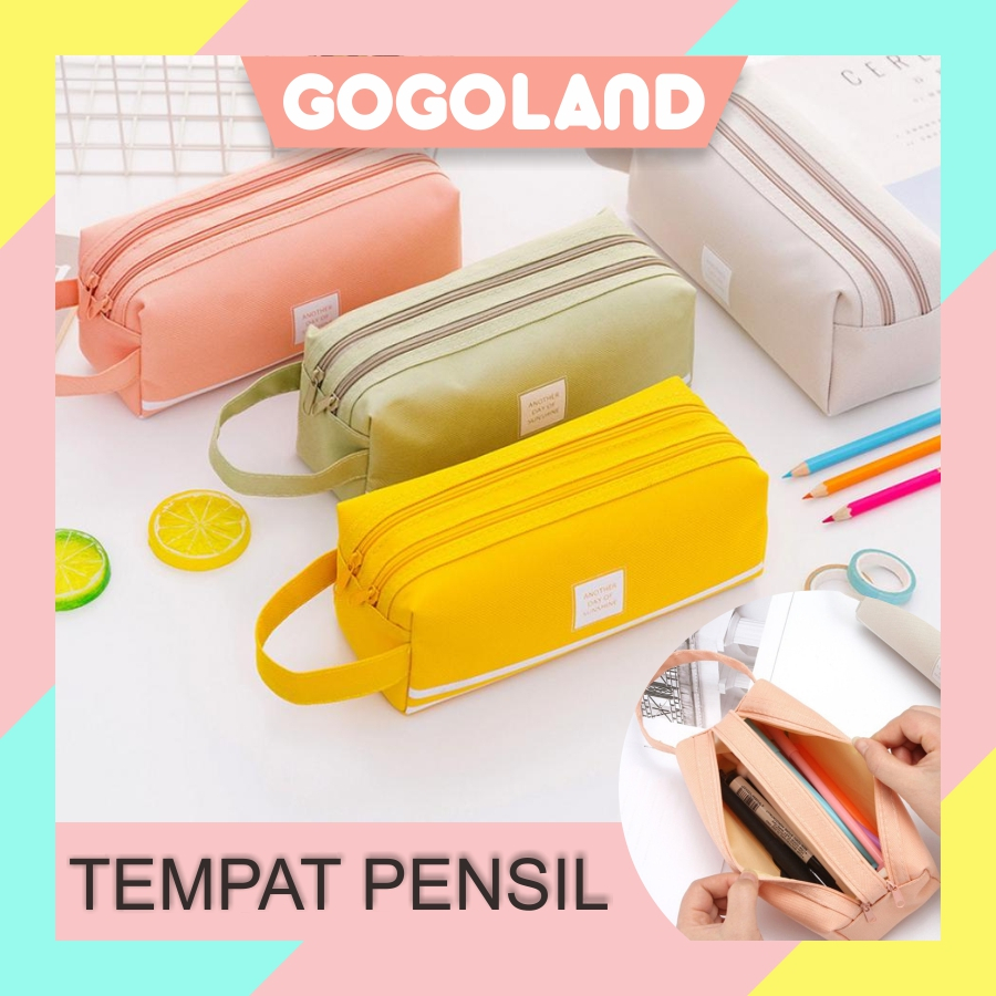 

⭐Gogoland⭐ Kotak Pensil Dan Stationery Dual Zipper Dompet Pensil 2 Pouch Tempat Alat Tulis Perlengkapan Sekolah Dua Sisi Resleting S135