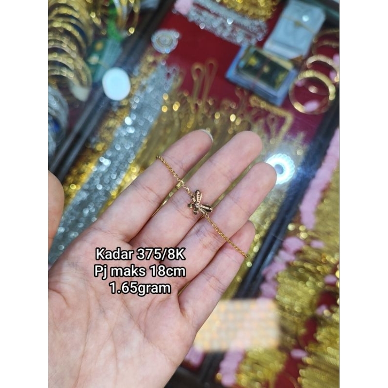 GELANG SERUT EMAS 375/8K GELANG SERUT KUPUKUPU GELANG NABI KOREAN STYLE GELANG SERUT EMAS ALSI