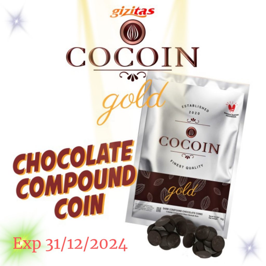 

COCOIN GOLD DARK COMPOUND - Dark Compound Chocolate Coin 1 KG - Coklat Masak - Coklat Koin