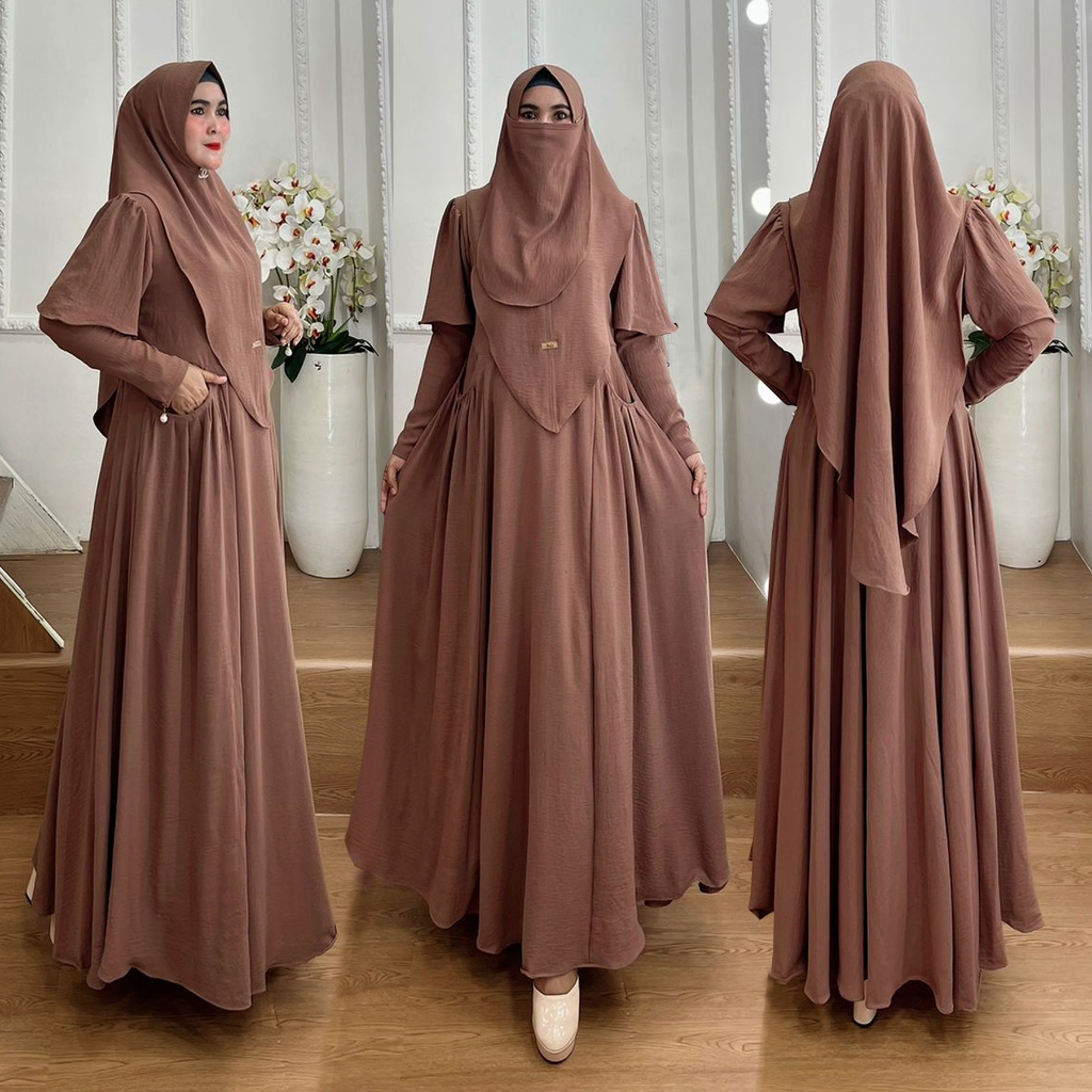BISA COD One Set Gamis Syari Kode NISANI Bahan Kringkel Premium By Ory AjeZas Collection