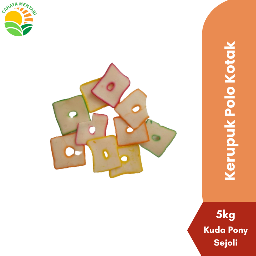 

KERUPUK POLO KOTAK KEMASAN 5KG CAP KUDA PONY SEJOLI