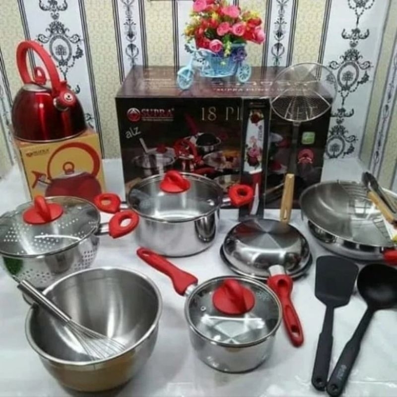 panci set SUPRA 18 PCS stainless steel