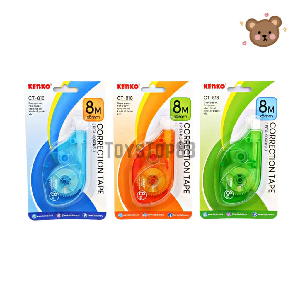 

Correction Tape Kenko CT-818 - Tipex Kertas Roll Ecer - Pita Koreksi 8 Meter