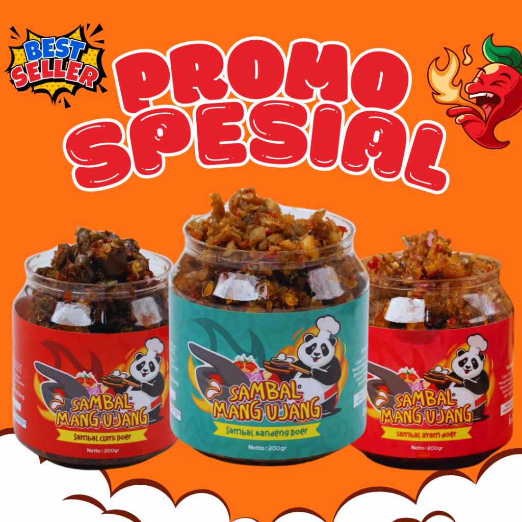 

Sambel Pedas Mang Ujang Dengan 4 Varian Rasa best seller