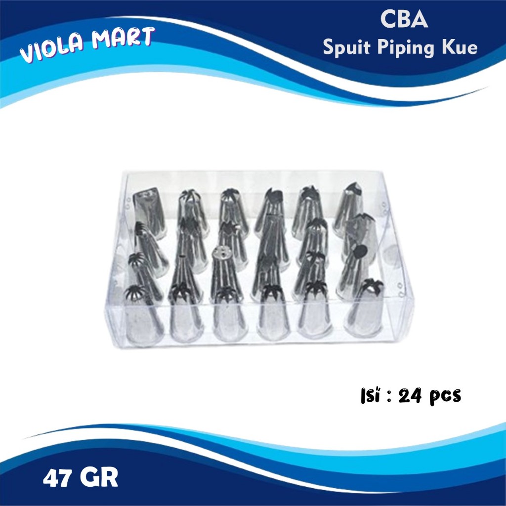 Spuit Kecil Kue Tar {Isi 24pcs} Bahan Stainless Steel / Spuit Piping Dekorasi Kue