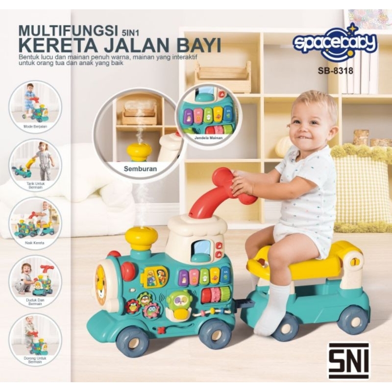 MAINAN ANAK RIDE ON KERETA MULTIFUNGSI 5IN1 SPACEBABY SB8318 SB 8318