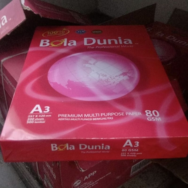 

Kertas Hvs Bola Dunia A3 80 gsm gram gr