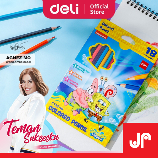 

DELI PENSIL WARNA KARAKTER SPONGEBOB 12, 18 WARNA ALAT MEWARNAI SEKOLAH C133