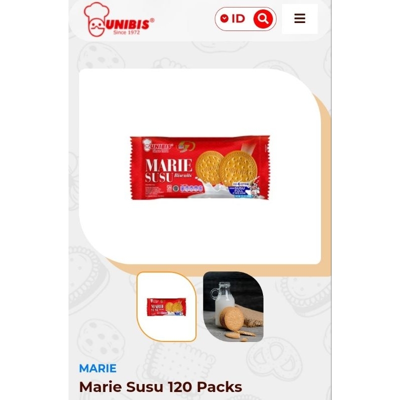 

MARIE SUSU 24GR Isi 10 Pcs Biskuit Food