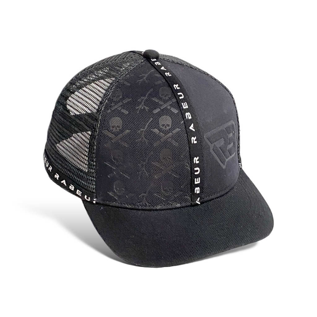 Topi Trucker Jaring Topi Pria Visor Pendek Hitam