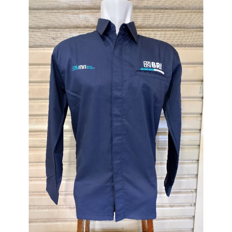 Kemeja BRI BRIMO Baju BRI Nevy Lengan Panjang