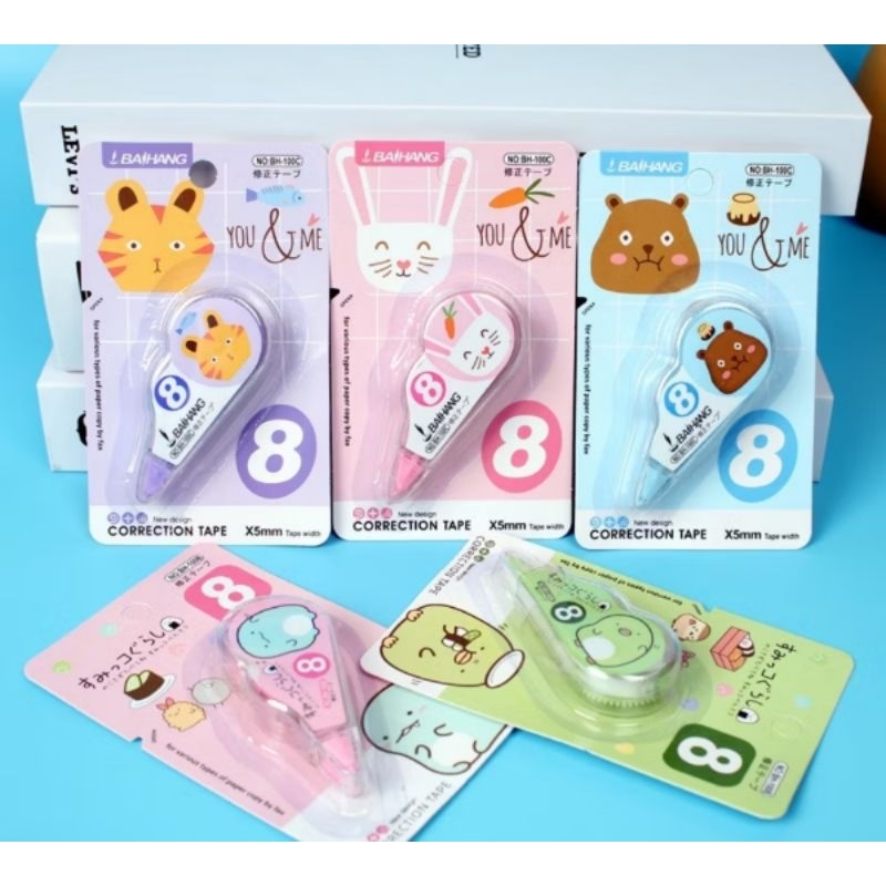 

Correction Tape Students Stationary School Supplies 8M Multiple Color Tipe-X Karakter Lucu Penghapus Pena Tipe-X Kertas Mini