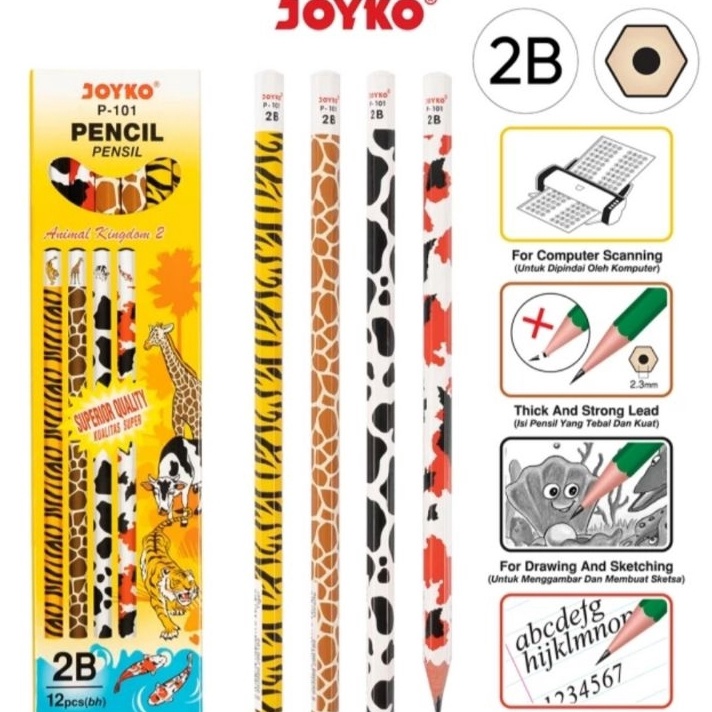 

PRODUCT TERKECE pencilPencil pencil 2B animal kingdom1 box isi 12 pcs