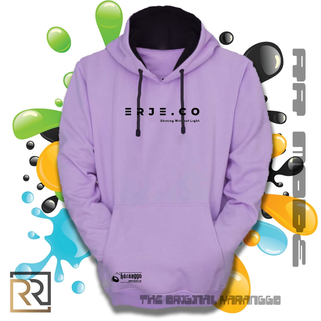 Jaket Hoodie Wanita Ungu Distro Oversize Cowo Cewe Bahan Cotton Flecee Premium